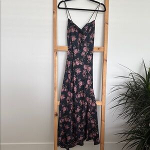 Floral Black and Pink Women's Dress